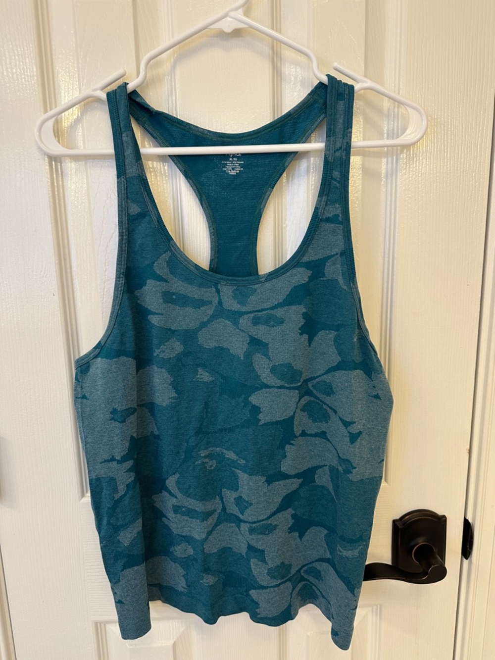 Ryka Teal Floral-Print Racerback Tank